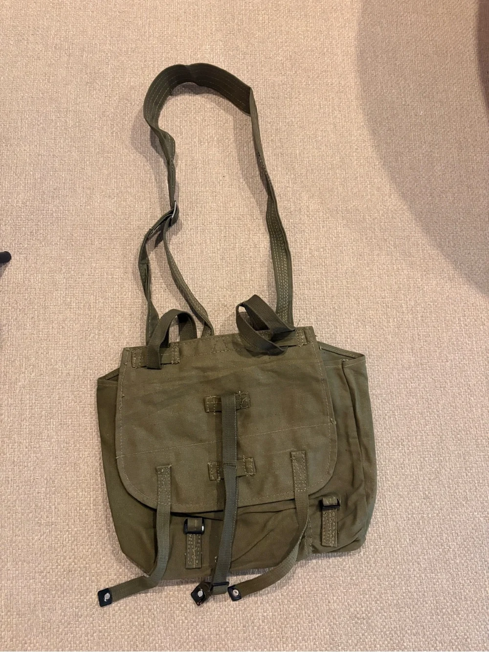 Men's military Green tote Field Bag - Military Style Shoulder Bag size MEDIUM